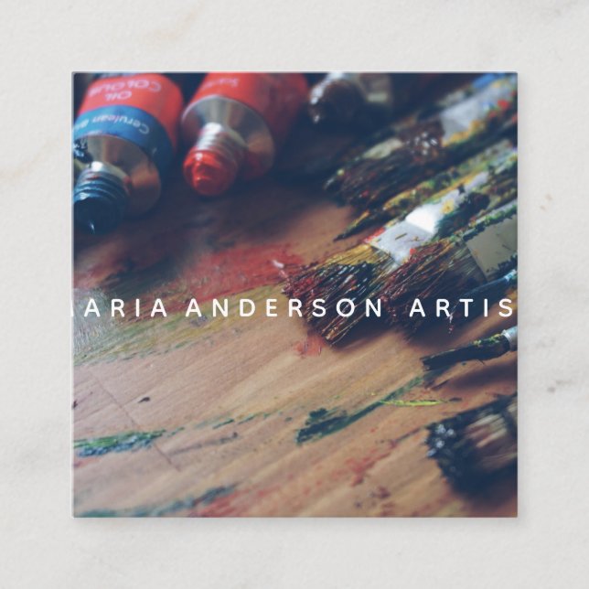 Kunststudio Quadratische Visitenkarte (Vorderseite)