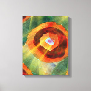 Kunsttextur abstraktes Wasser grün, orange, Kreis Leinwanddruck