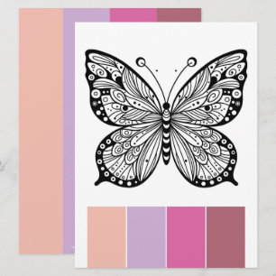 Kunsttherapie Farbkarten Schmetterling Einladung