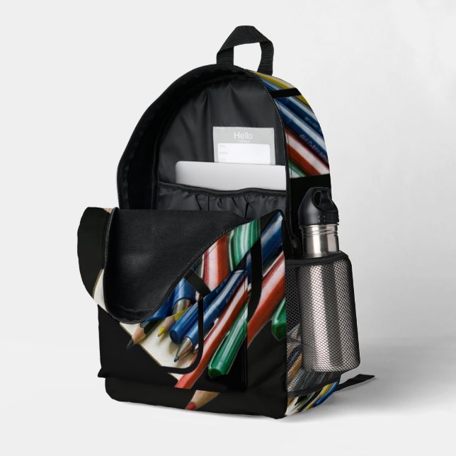 Kunstvibes Bedruckter Rucksack (Rückseitige Ecke links (Offen) )