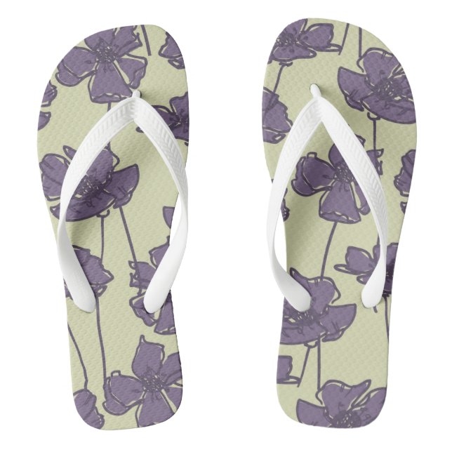 KunstVintager Blumenmusterhintergrund Flip Flops (Fußbett)