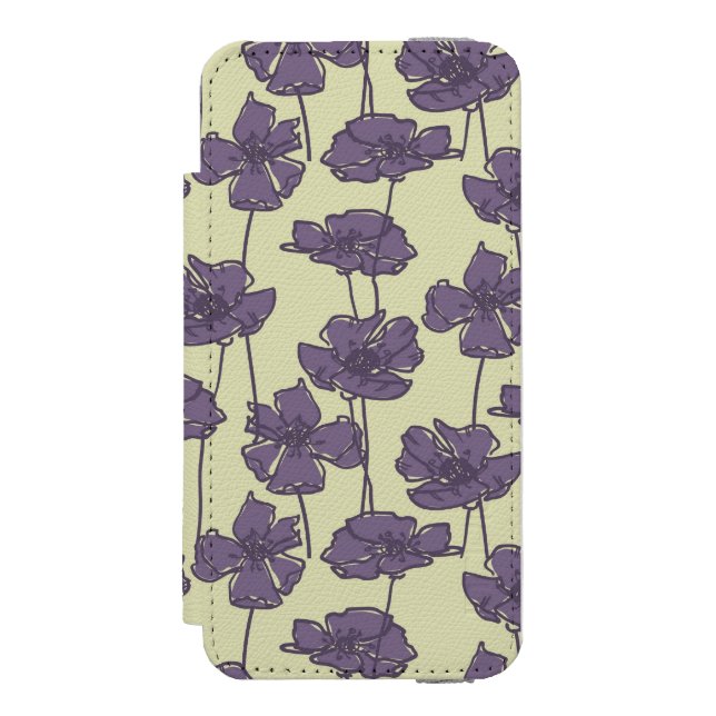 KunstVintager Blumenmusterhintergrund Incipio iPhone Geldbeutel-Hülle (Folio Vorderseite)