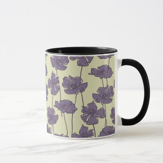 KunstVintager Blumenmusterhintergrund Tasse (Rechts)