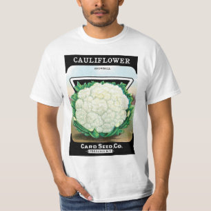 Kunstvolle alte Samentüten-Etiketten, Blumenkohl-G T-Shirt