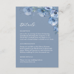 Kunstvolle Aquarellblaue Blumendetails Begleitkarte