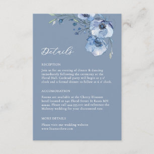 Kunstvolle Aquarellblaue Blumendetails Begleitkarte