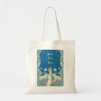 Kunstvolle Art Nouveau Vintage Blaue Damenarkade  Tragetasche