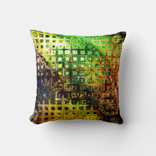 kunstvolle Blumenschmuck Grunge Hintergrundgrafik, Kissen