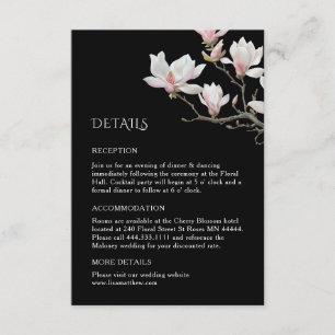 Kunstvolle Magnolie Hochzeit-Karte Begleitkarte