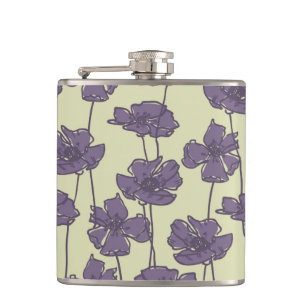 Kunstvolle Vintage-Blumenmuster-Hintergrund Flachmann