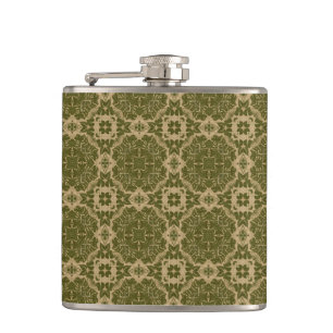 Kunstvolle Vintage-Damaskus-Muster Flachmann