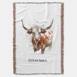 Kunstvolle Wasserfarbe Longhorn Western Ranch Art Decke