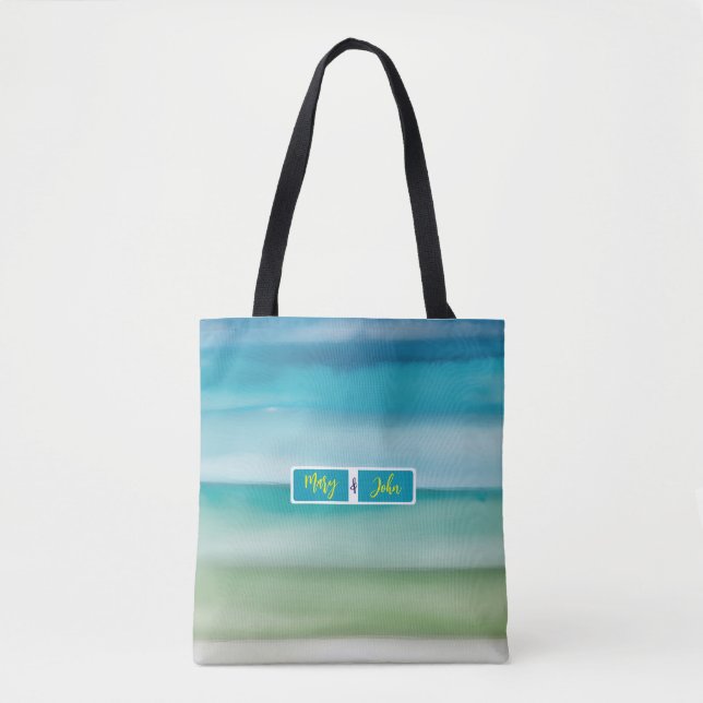 Kunstvolle Wasserfarben-Ozeanhorizont-Kunst mit in (Vorderseite)