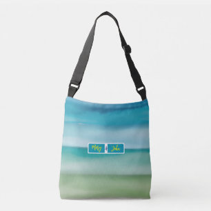Kunstvolle Wasserfarben-Ozeanhorizont-Kunst mit in Tragetaschen Mit Langen Trägern
