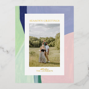 Kunstvolle Weihnachts-Foto-Folie-Grußkarte Folien Feiertagspostkarte