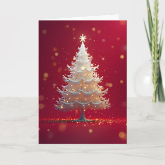 Kunstvoller weißer Weihnachtsbaum Karte