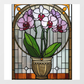 Kunstvolles Jugendstil-Buntglas  Fensteraufkleber