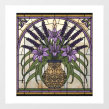 Kunstvolles Jugendstil-Buntglas 