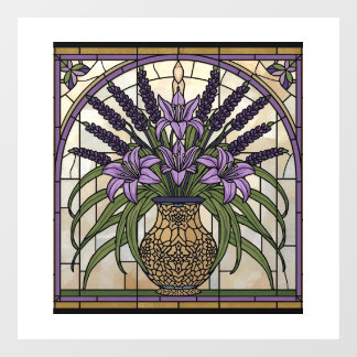 Kunstvolles Jugendstil-Buntglas  Fensteraufkleber
