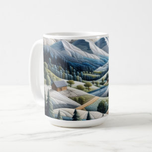 Kunstwerk der Wintergebirgslandschaft Kaffeetasse