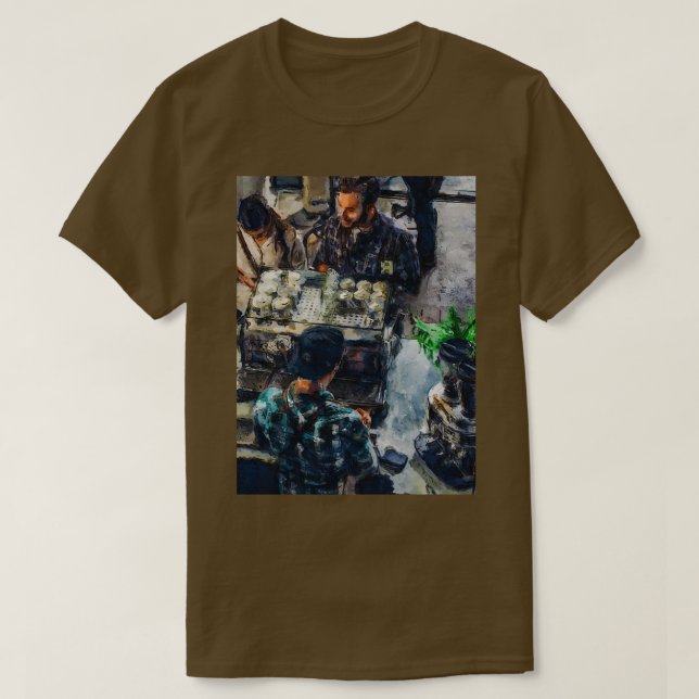 Kunstwerk des Cafés T-Shirt (Design vorne)