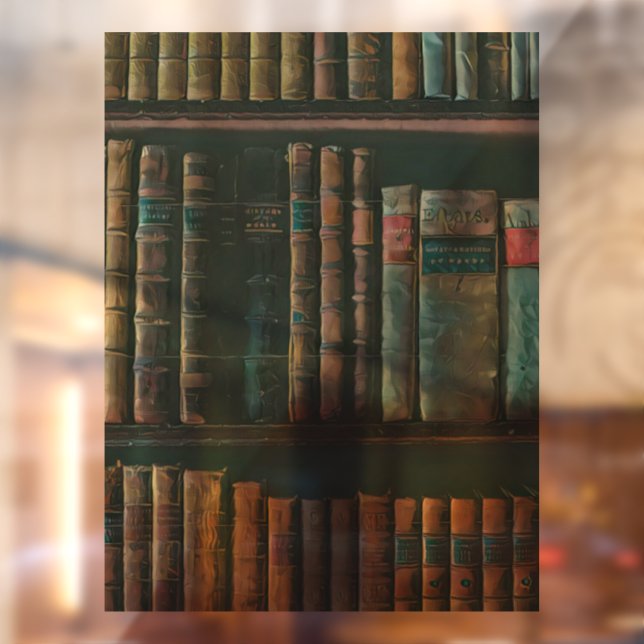 Kunstwerk für Bibliotheksliebhaber Fensteraufkleber (Blatt 2)