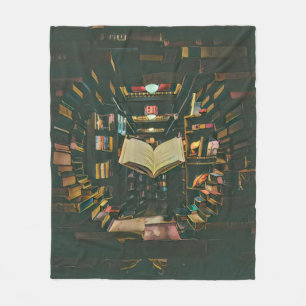 Kunstwerk für Buchliebhaber Fleecedecke