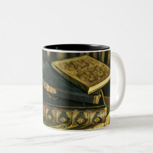 Kunstwerk für Buchliebhaber Zweifarbige Tasse