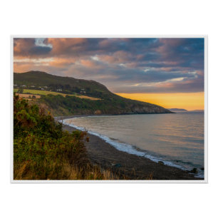 Kunstwerk Greystones Strand Sonnenuntergang Iris Poster