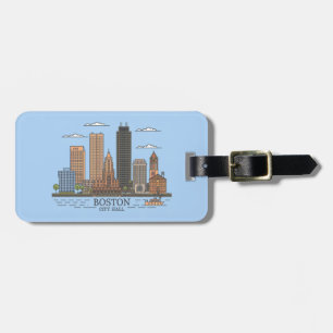 Kunstwerk Illustration Boston City, Boston Ma Gepäckanhänger