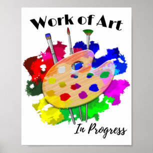 Kunstwerk in Bearbeitung Artist Palette Pinsel Poster