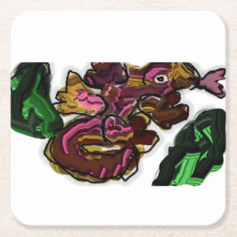 Kunstwerk Lizard Rechteckiger Pappuntersetzer