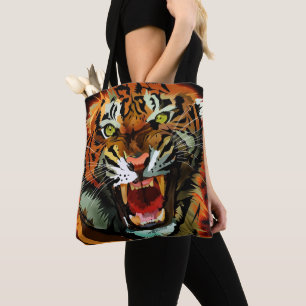 Kunstwerk Wilder Brüllender Tiger Kühne Wilde Ju