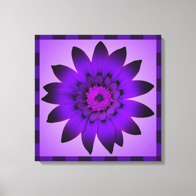 Kunstwerke mit lila Blume - überzogene Leinwand (Vorderseite)