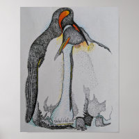 Kunstwerke, Pinguine, Kuscheln, Zeichn, Kunst