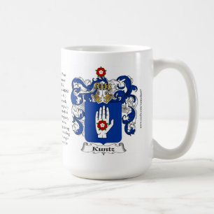 Kuntz, der Ursprung, die Bedeutung und das Wappen Kaffeetasse