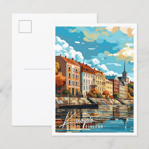 Kuopio Finnland Vintage-Reiseillustration Postkarte