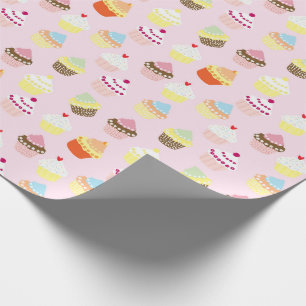 KUPCAKES PINK PATTERN GESCHENKPAPIER