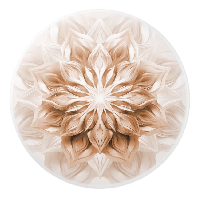 Kupfer 3D Glänzendes Mandala Keramikknauf (Vorderseite)