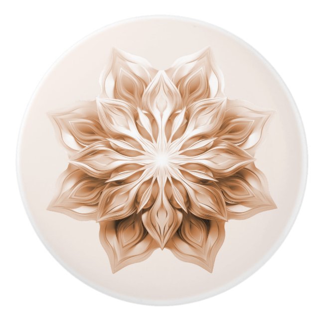 Kupfer 3D Glänzendes Mandala Keramikknauf (Vorderseite)