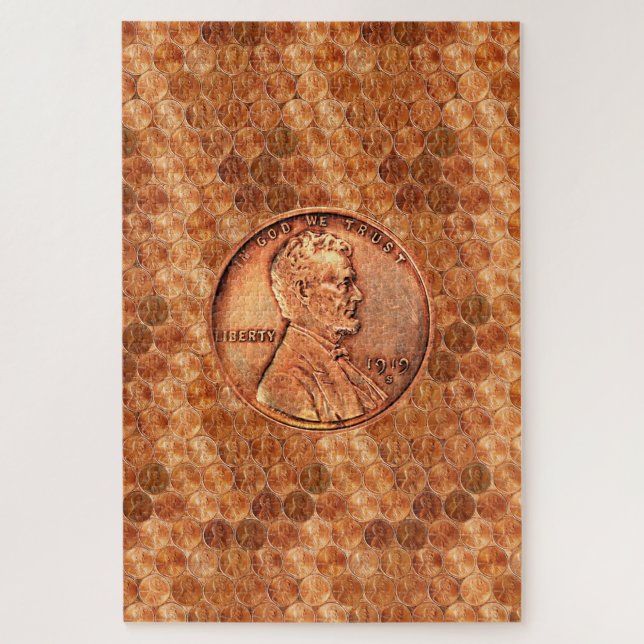 Kupfer Abraham Lincoln penny, ein Cent Kupfer Puzzle (Vertikal)
