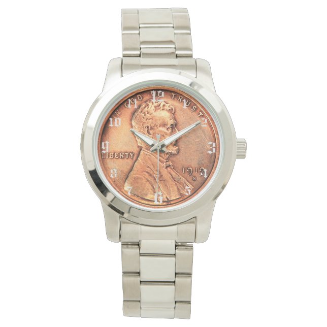 Kupfer Abraham Lincoln penny, ein Cent - nummerier Armbanduhr (Vorderseite)