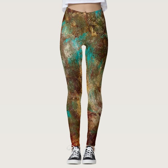 Kupfer Abstrakte Leggings (Vorderseite)