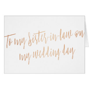 Kupfer "An meine Schwägerin am Hochzeitstag"