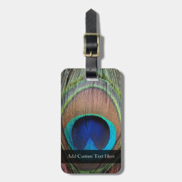 Kupfer/Aquamarin/Blue Pfau Feather Gepäckanhänger