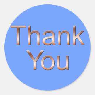 Kupfer auf blau Danke Stickers