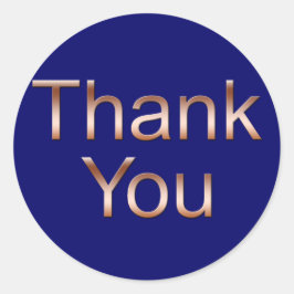 Kupfer auf dunkelblau Danke Stickers