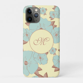 Kupfer Blassblüte Aquamarine Blüte auf Pastellgelb Case-Mate iPhone Hülle