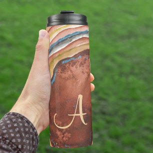 Kupfer Blue Gold Agate Geode Fügen Sie Ihre urspr Thermosbecher