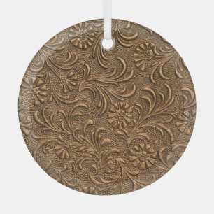 Kupfer-Blüte: Verzierte Tafel Art. Ornament Aus Glas
